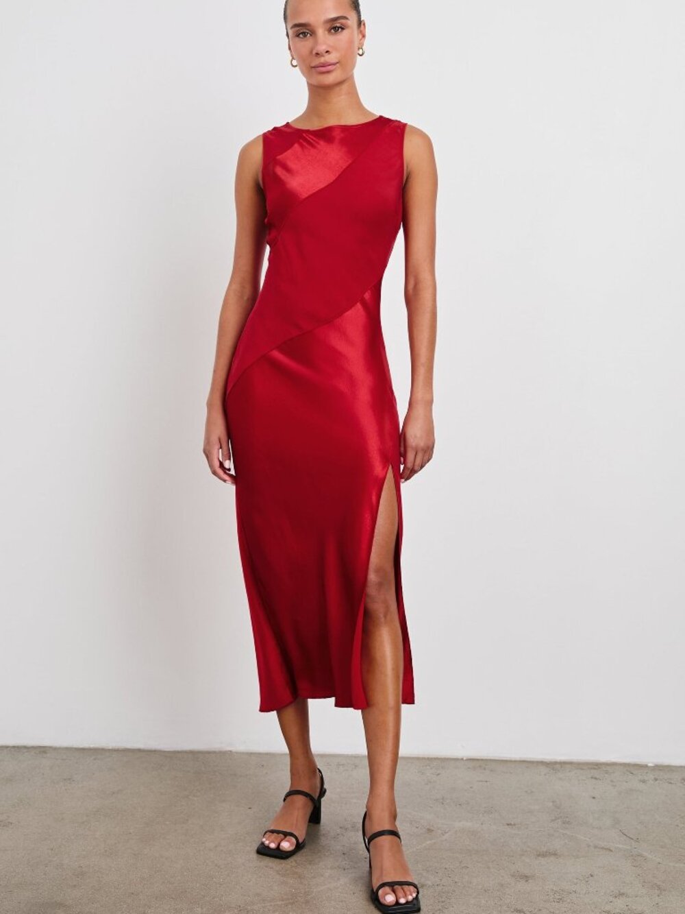 Rails Sanya Scarlet Red Sleeveless Midi Dress Size S